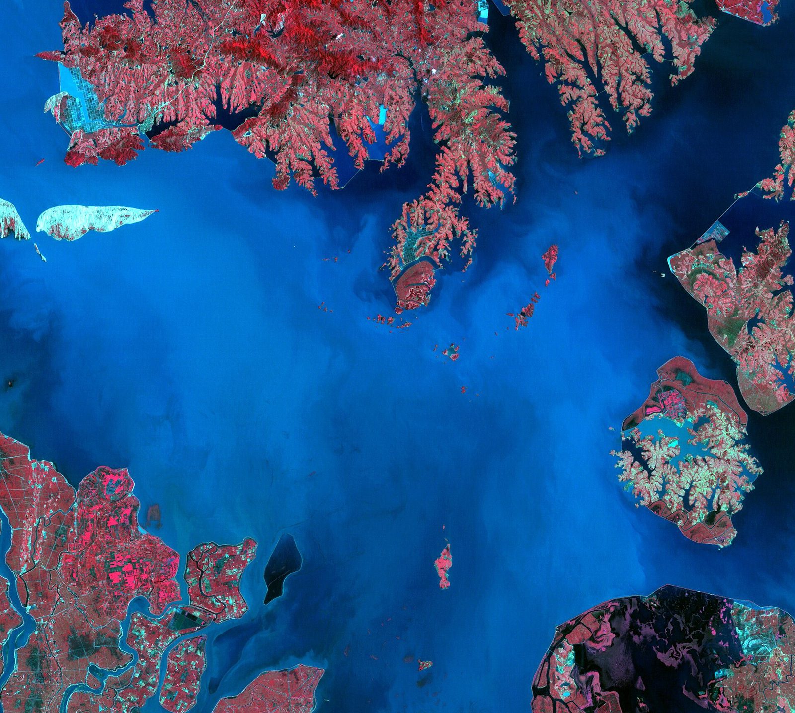 Satellite view of Lake Poyang, China
